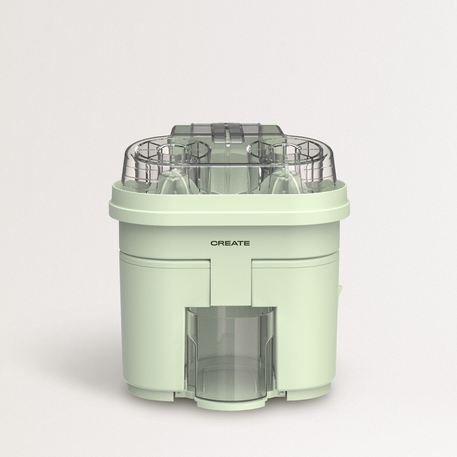 CREATE - JUICER DUAL - Exprimidor doble eléctrico 90W, Corta, Exprime, Zumos, Deposito de 500ml, Filtro de Pulpa: Verde