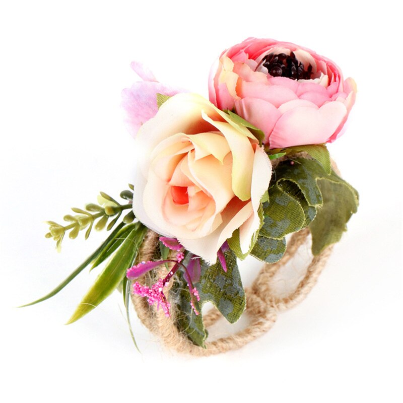 Ramillete de muñeca BOAKO Dama de Honor de boda flor decorativa para boda accesorios para baile de graduación flores de mano ramo de Boda boda: Rosa