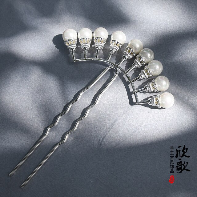 Retro Haar Sticks Parel Rij Haarspeld Kimono Haaraccessoires Super Fee Kostuum Hoofdtooi Vrouwen Antieke Haarspeld Haar: 02