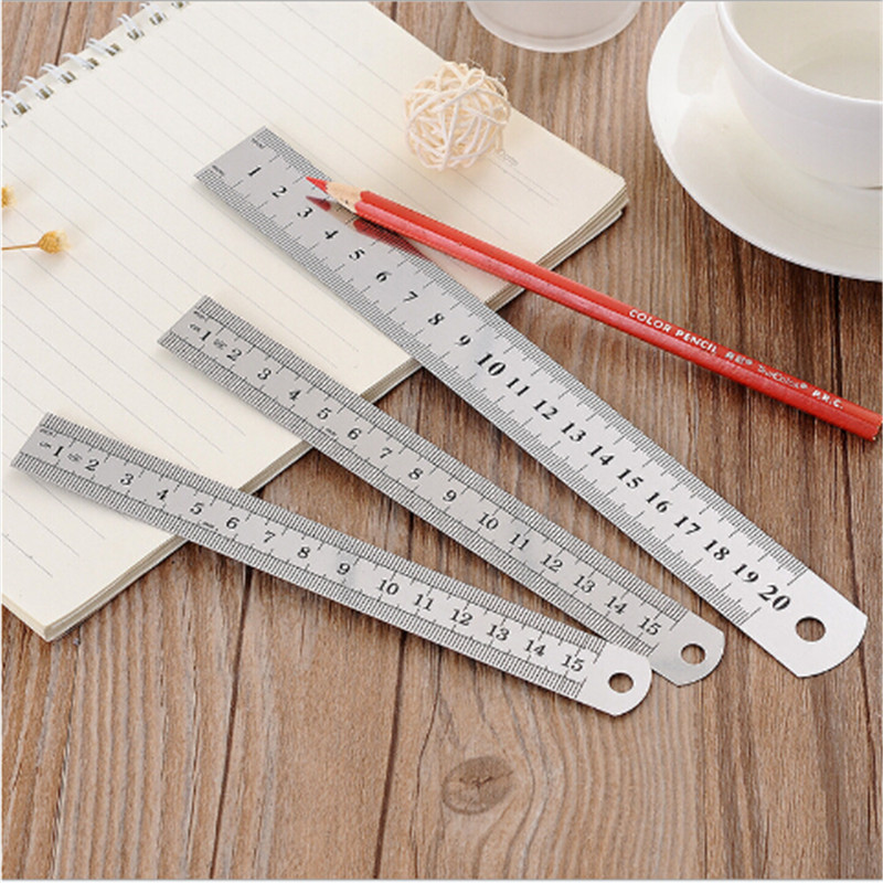 30 cm Stainless Steel Measuring Straight Ruler Metric Silver Double Side Tools Stationery Office School Supplies