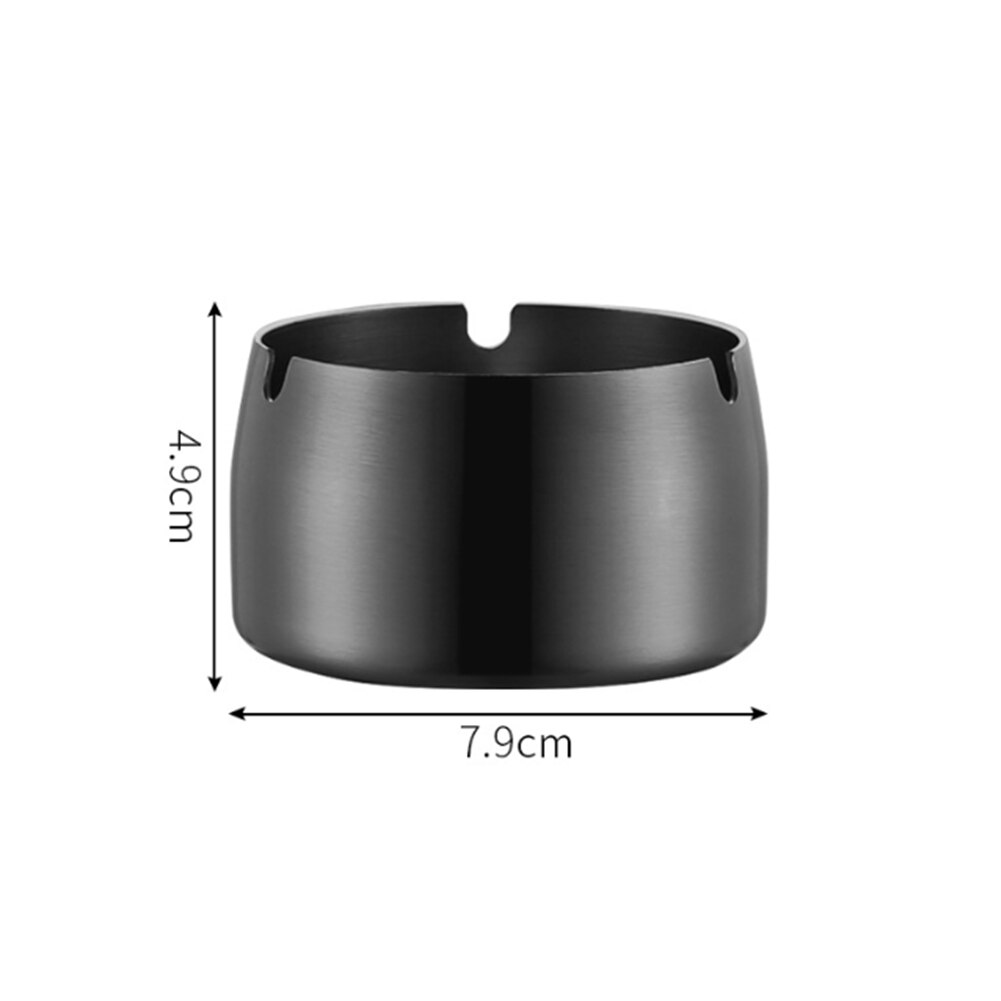 Asbak van roestvrij staal met vergulde afwerking - geschikt voor internetcafés, restaurants, hotels en thuisgebruik: Zwart