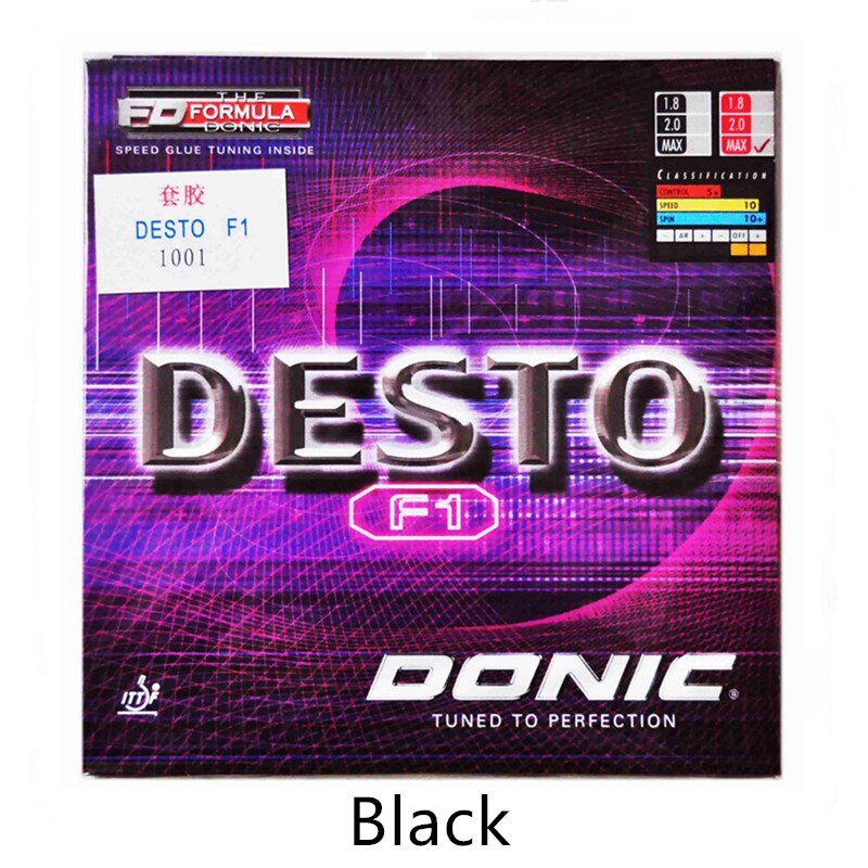 DONIC F1 DESTO Table Tennis Rubber original Quick Attack Pimples in with sponge ping pong tenis de mesa: Black