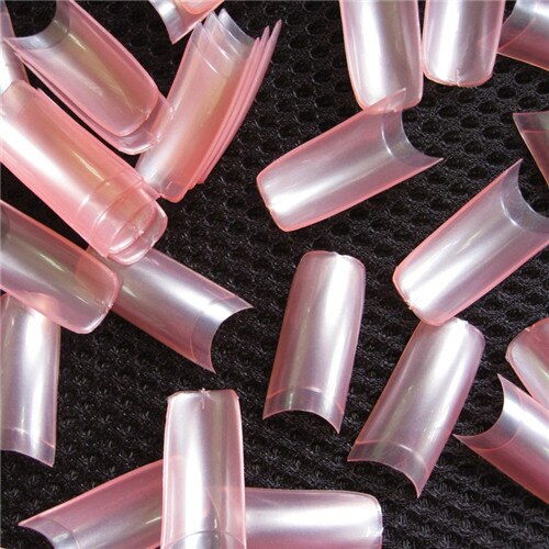 500 PCS French Style Nail Tips Pearl Pearly Color False Acrylic Nails UV Gel Nail Art Tips Tools: Pearl pink