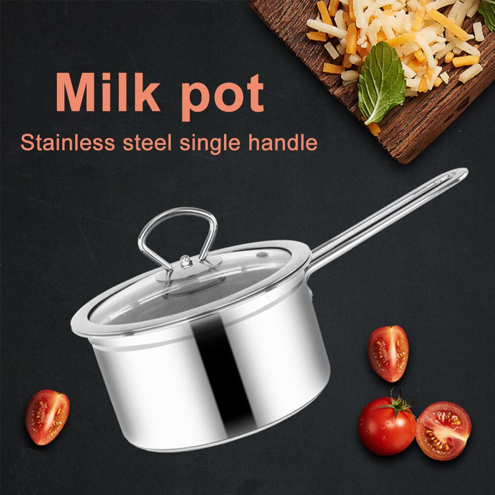 Single Handle Stainless Steel Large Capacity With Lid Pour Saucepan Chocolate Gourmet Milk Heating Cuisine Induction Strain