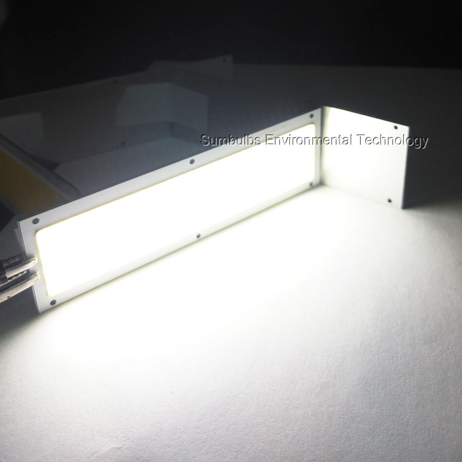 Sumbulbs 10w led lys cob strip pære 12v led panel lampe varm naturlig kold hvid blå farve 120 x 36mm chip led belysning til diy: Kølig hvid