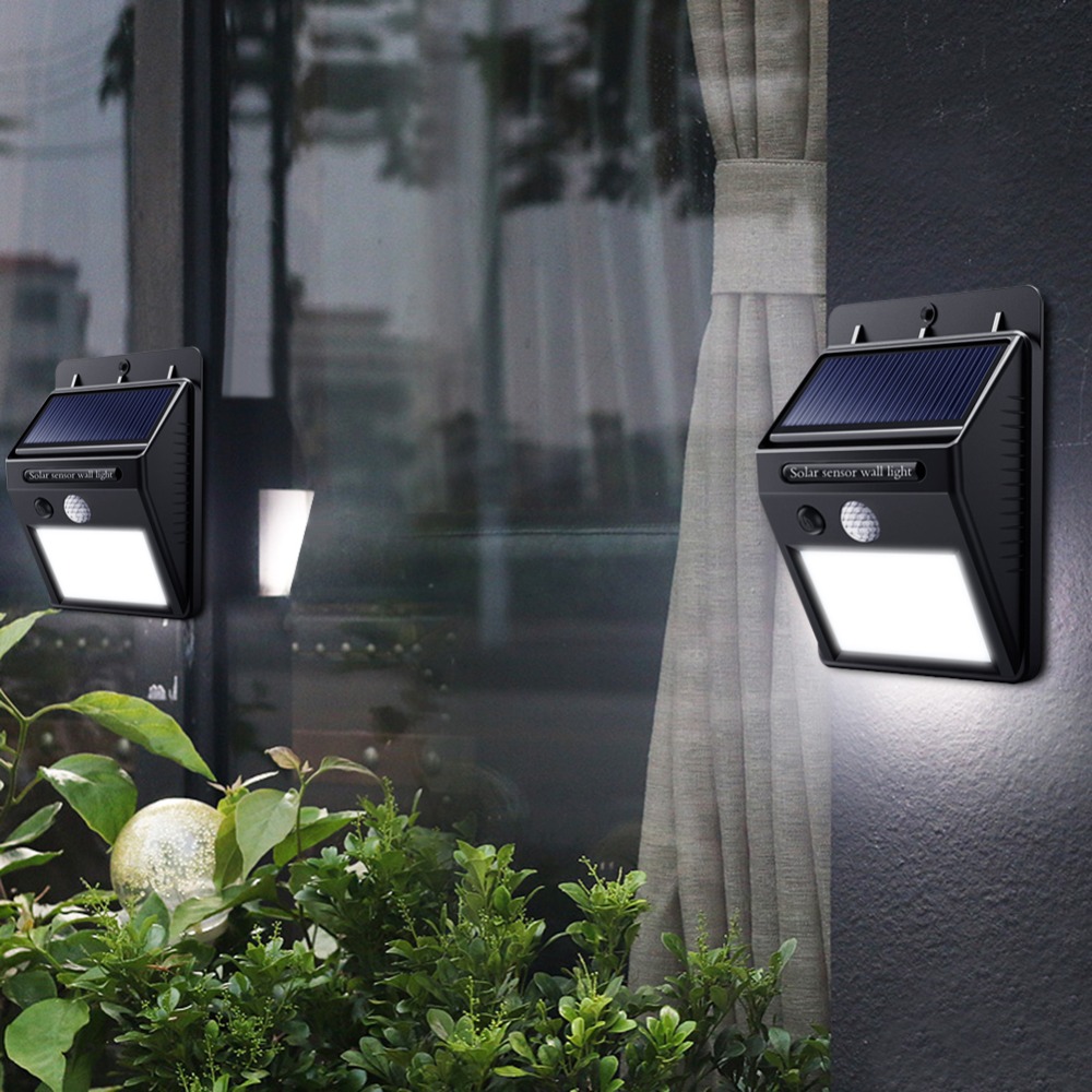 Udendørs væglampe pir bevægelsessensor led solenergi gadelys have gård gang indretning nat sikkerhed smart solcellelampe