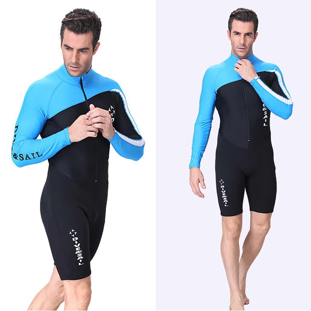 Men's Full Body Wetsuit Sunblock Neoprene One Piece Wetsuit 1.5mm Men Long Sleeves Dive Suit For Scuba Diving Surfing Swimming