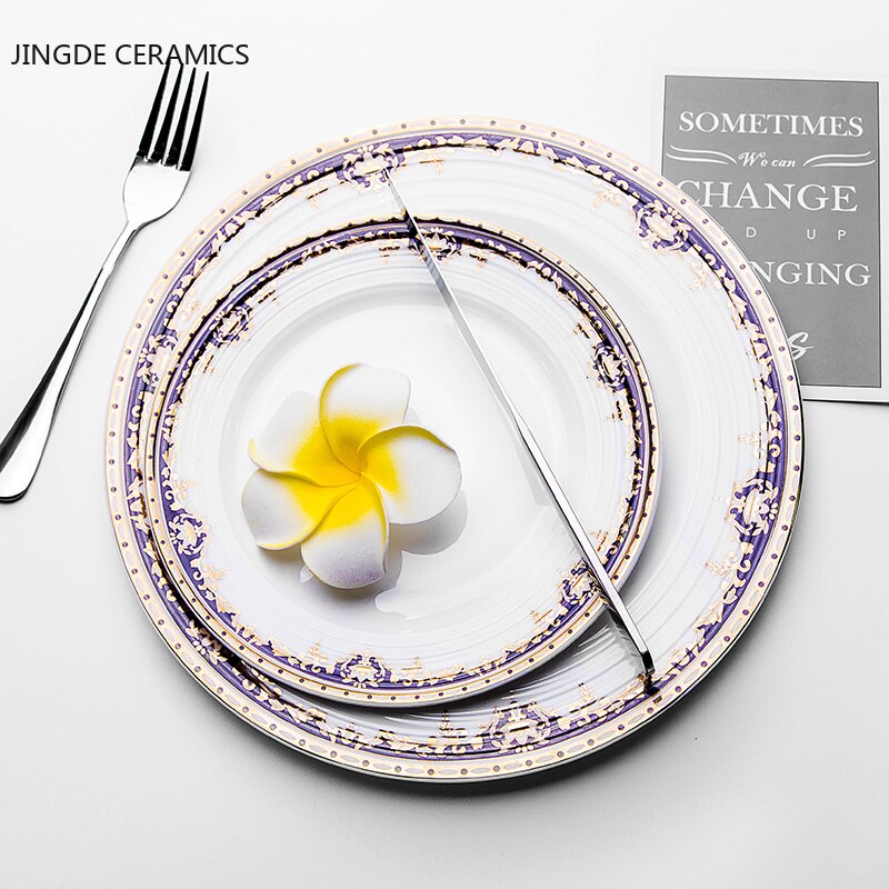 1Pc Nordic Keramische Ronde Plaat Restaurant Snack Cake Tray Gerechten Presenteerblad Dessert Voedsel Schotel Diner Platen Keuken Servies