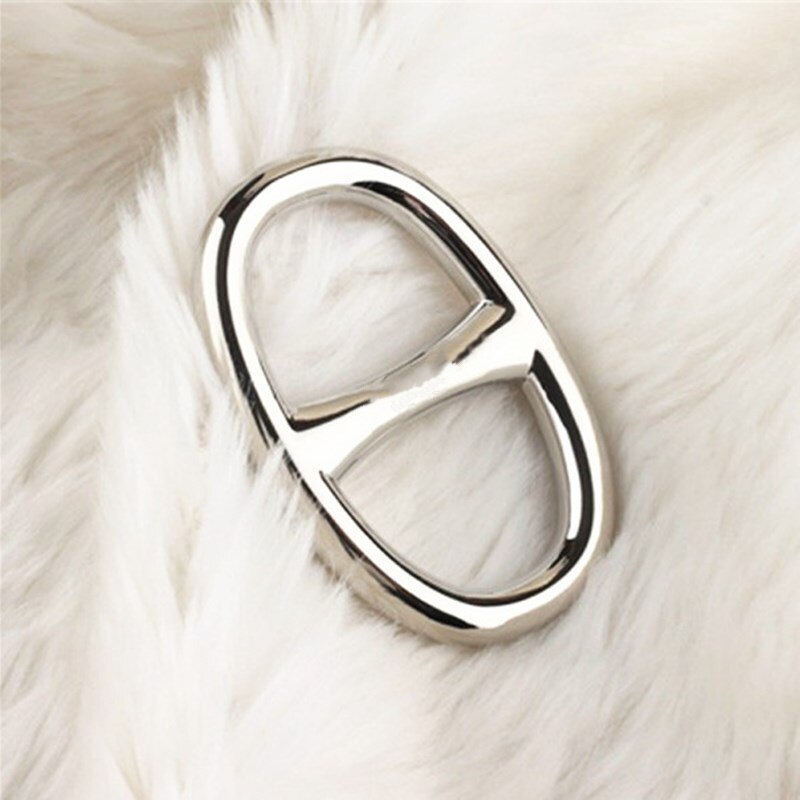 H Broschen Legierung Seide Schal Schnalle Brosche Für Mädchen freundlicher AccessoriesShawl Ring Clip Schals Verschluss Kleidung Schmuck: Silber-
