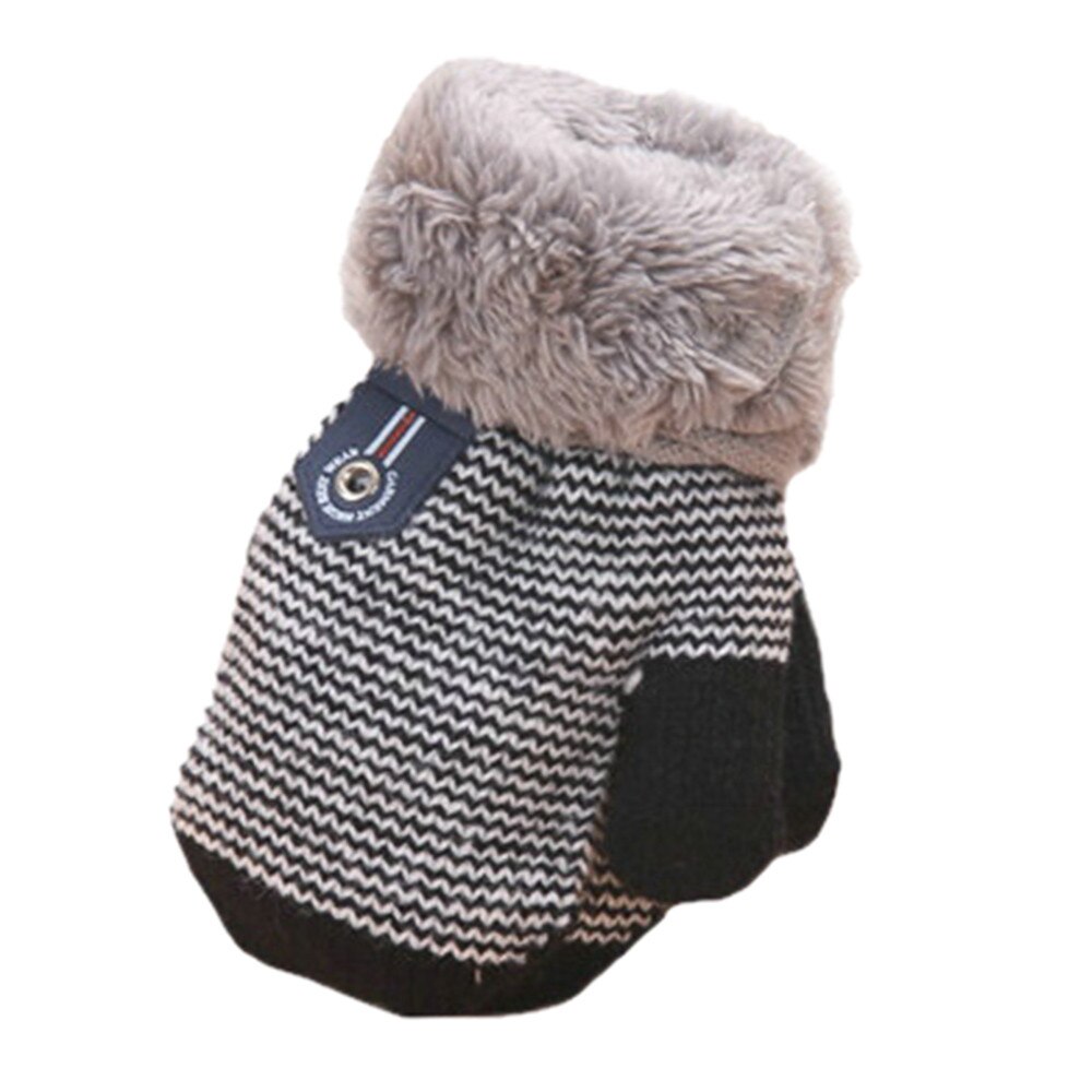 Schattige Kinderen Winter Handschoenen Dikker Infant Baby Meisjes Jongens Warm Kinderen Handschoenen Vingerloze Wanten Kids Winter Gant Enfant: Zwart