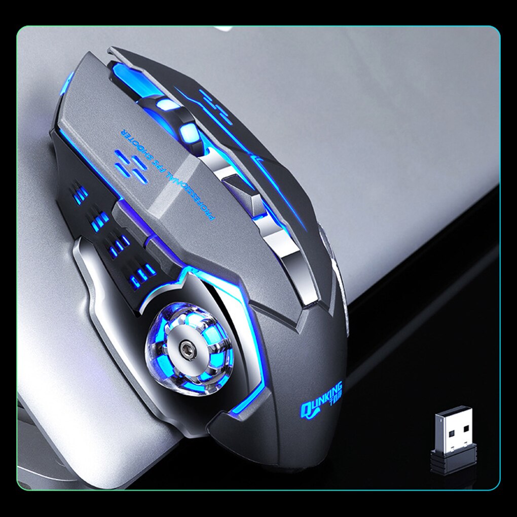 3200DPI Einstellbar Drahtlose Optische Spielen Maus Kühle Profi Gamer Spielen Maus LED Computer Mäbenutzen USB Empfänger Maus Für Laptop PC: 02