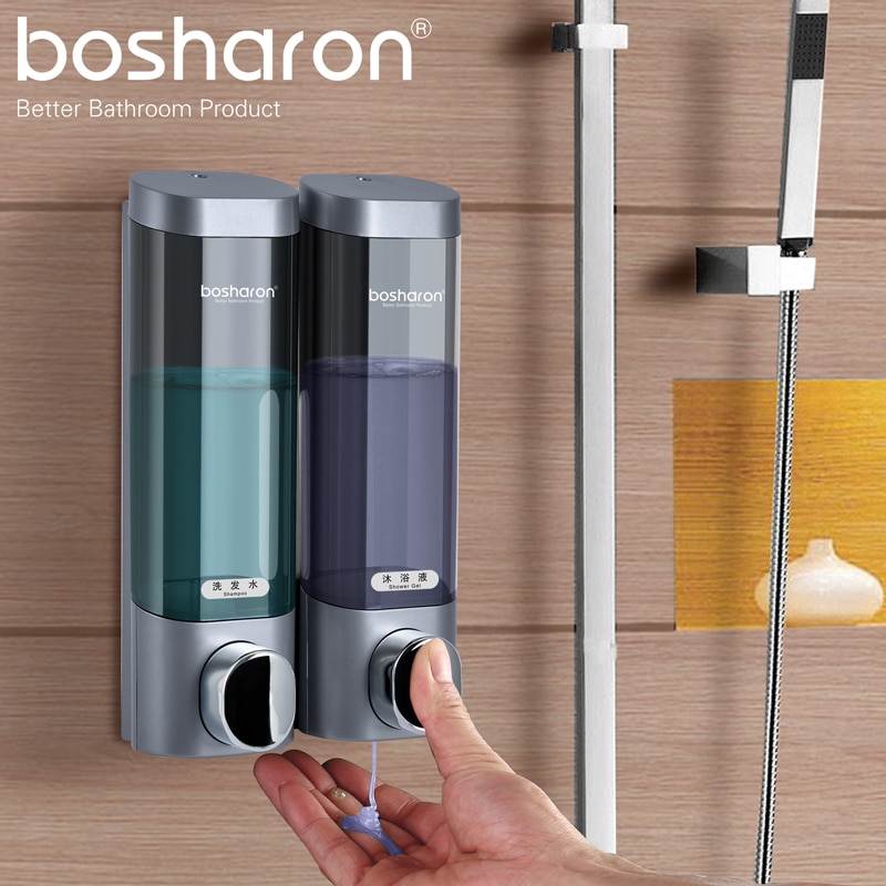 Dispensador de jabón líquido de montaje en la pared, botellas de detergente de plástico, dispensadores de Gel de ducha y champú para Hotel, accesorios de baño y cocina para el hogar