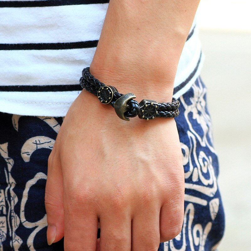 ZIRIS bracelet en cuir homme de avec restauration des anciennes manières punk hyperbole femmes hommes bracelet de