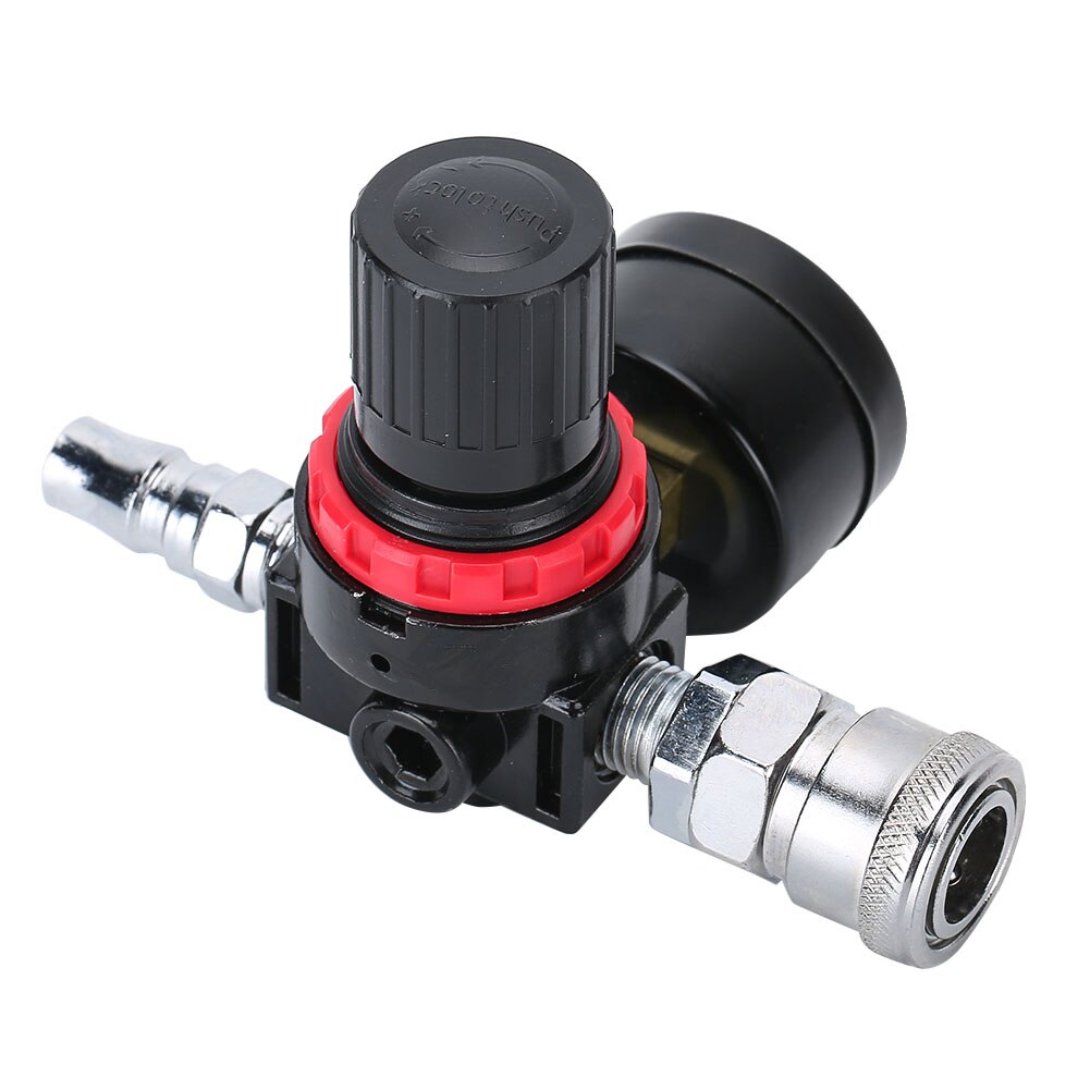 Air Adjusting Valve Regulator With Glass Gauge Adjustment Range 0-145PSI Standard Air Inlet Outlet Fits Almost Any Spray Gun