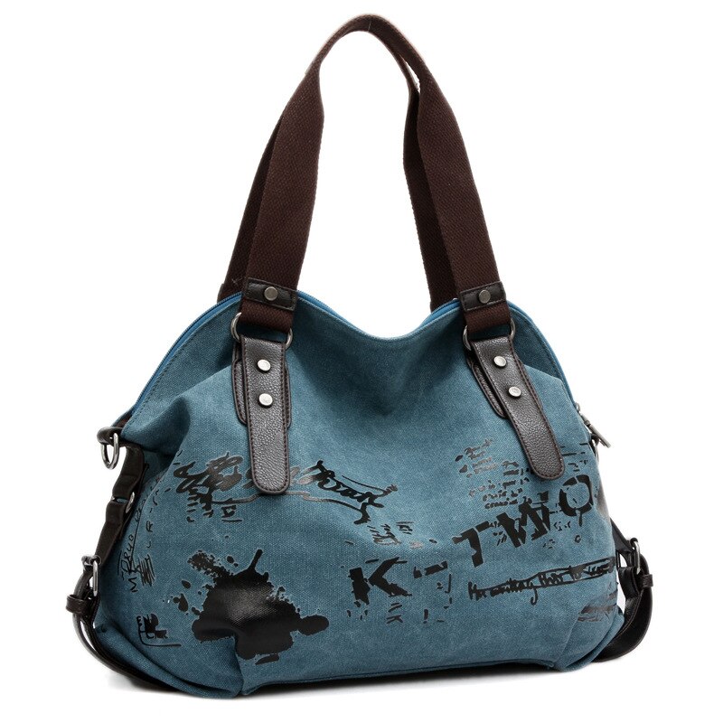Canvas Tassen Voor Vrouwen Mode Graffit Toevallige Handtas Grote Capaciteit Canvas Schoudertas Crossbody Tassen 2022 Sac A Main muje