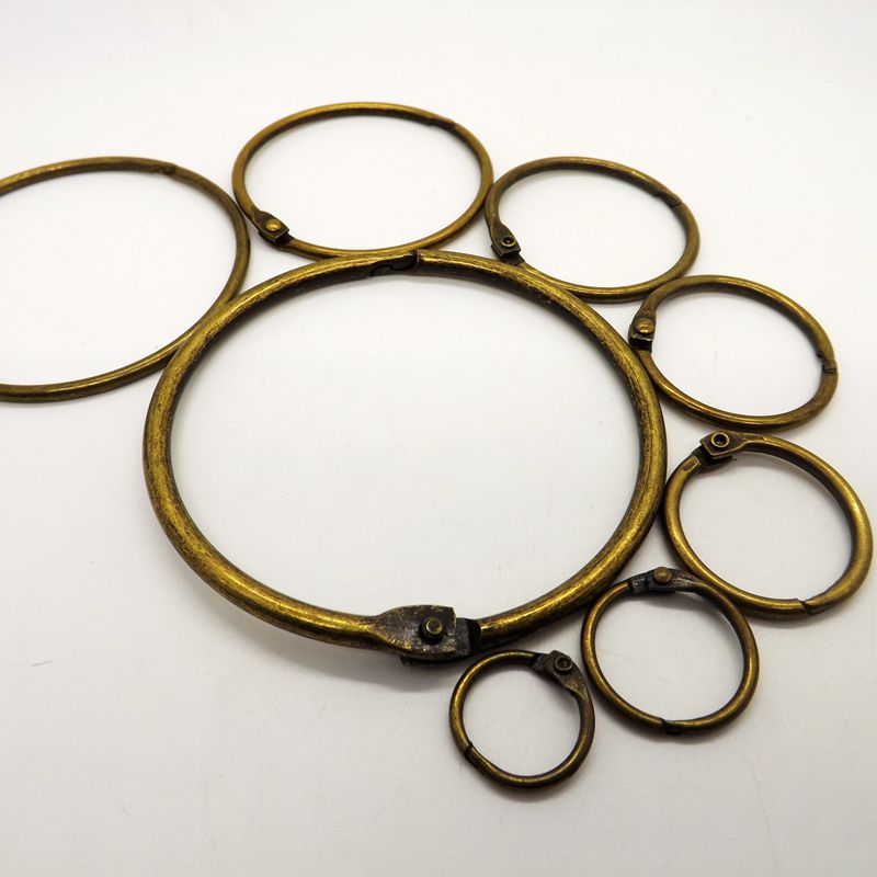 bulk metal stationery ring binder clip for book binding bronze decorative ring 76mm 10pcs/package