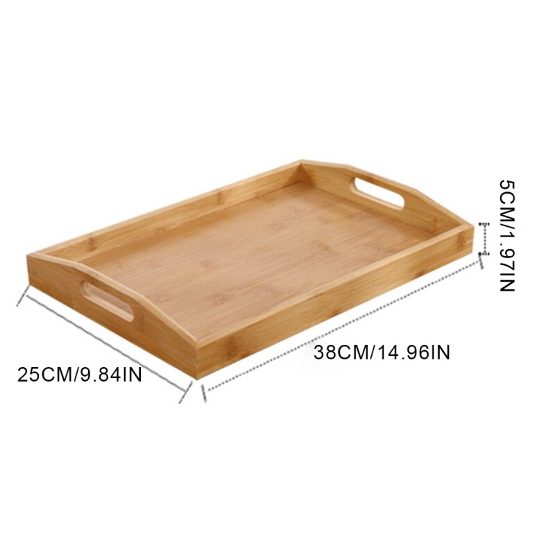 Rectangular Household Items Wooden Bamboo Serving Tray Household Rectangle Woo... – Grandado