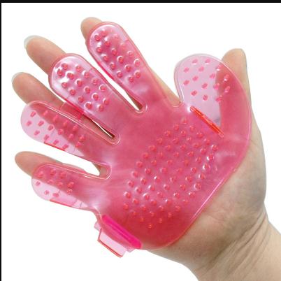 Guante cepillo de pelo para perros y mascotas, cepillo de pelo para limpieza de animales, cepillo de pelo para perros y gatos domésticos TP: Plata / right hand