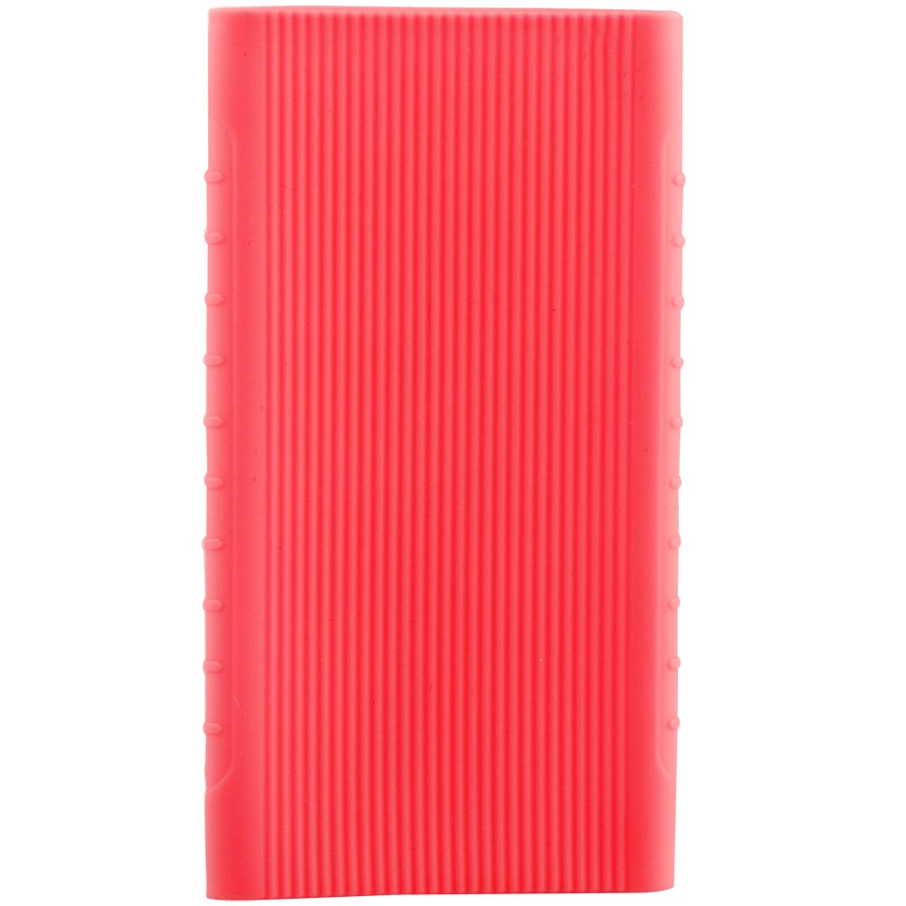 13 x 7cm eksternt batteridæksel blødt silikone powerbank cover til 5000 mah xiaomi power bank: Rød