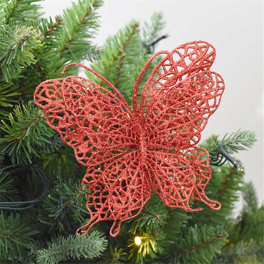 6 stuks Kerst Vlinder Decoraties 3D Kerstboom Ornamenten Bruiloft Decoraties Ambachten voor Kind 11.1