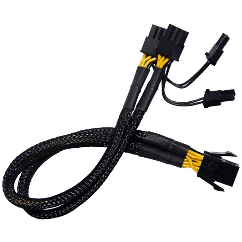 2 Pcs PCI-E 6 Pin to Dual PCIe 8 Pin (6+2) Image Card PCI Express Power Adapter GPU VGA Y-Splitter Extension Cable