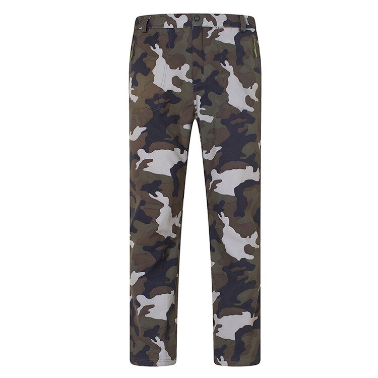 Ski Hosen Männer Ich bin Freien Winddicht Wasserdichte Warme Vlies Softshell Camping Wandern Hosen Winter Ski Snowboard Hosen Schnee Schlauch: Tarnung Armee / XL