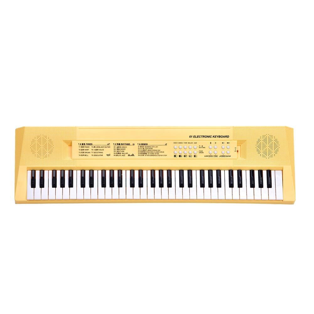 Teclado electrónico de 61 teclas, Piano, componentes de plástico y electrónicos, instrumentos musicales para niños, de navidad