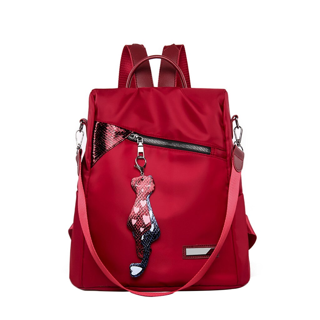 Mochilas antirrobo para mujer, famosa , gran capacidad, , impermeables, Oxford: Rojo