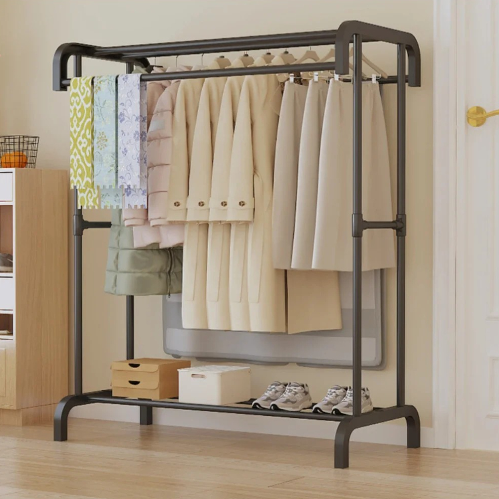 Kledingrek Grote kleerhanger Eenvoudig meerlaags droogrek Vloerdrogen Multifunctioneel opbergrek voor kleding en hoeden