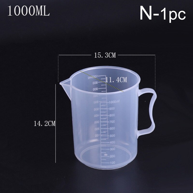 20ml/30ml/50ml/300ml/500ml/1000ml Clear Plastic Graduated Measuring Cup for Baking Beaker Liquid Measure Jug Cup Container: N-1pc