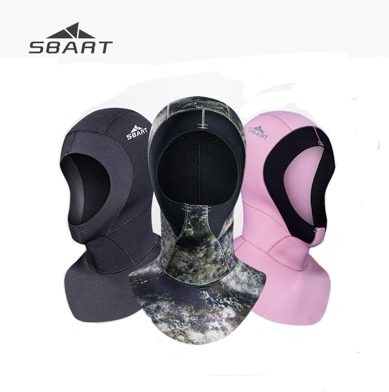 Sbart 3mm Neoprene Scuba Diving Hat Wetsuit Hood Divers Cap Black Pink Camouflage Thermal Neoprene Sunscreen Quick-dry