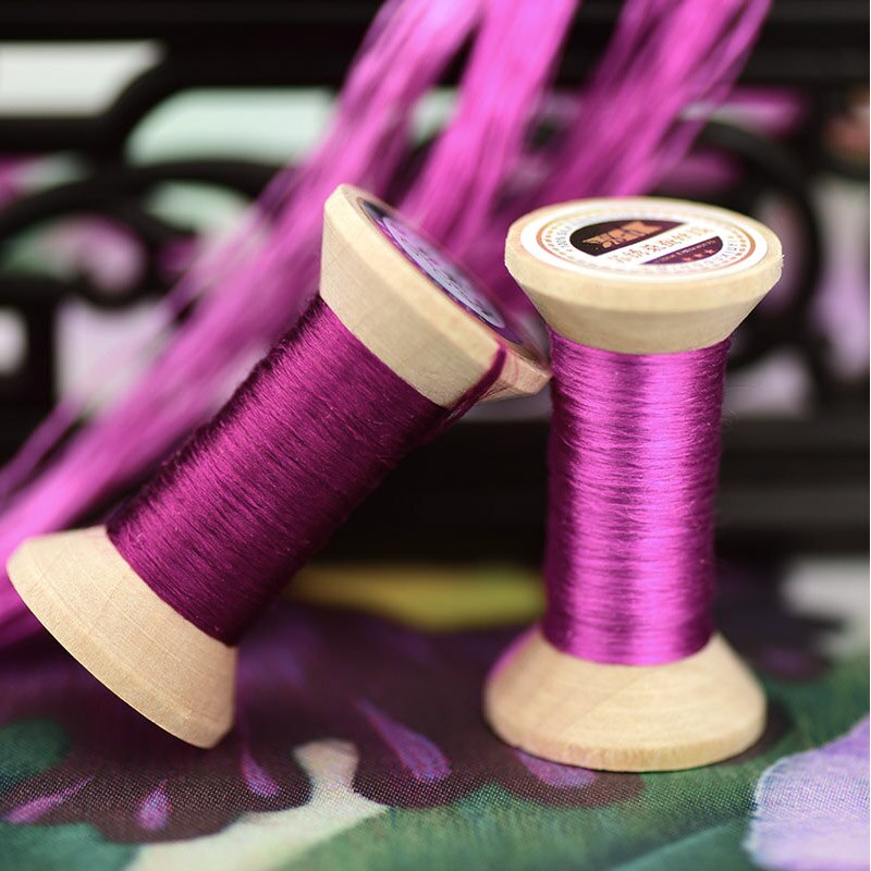 Handmade embroidery embroidery thread spool / silk embroidery thread / wrapped silk silk thread / rose purple / each 20 meters