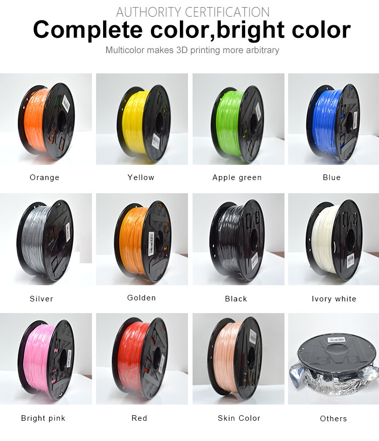 Filament PLA 1.75mm pour imprimante 3D 1KG par rouleau pour directe