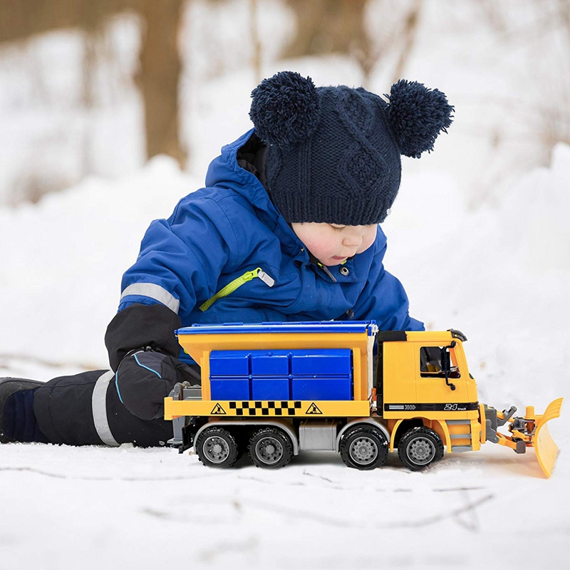 Friction-driven snow removal plow truck construction toy, inertia repair car toy, engineering vehicle, toy for children 2-6 years old