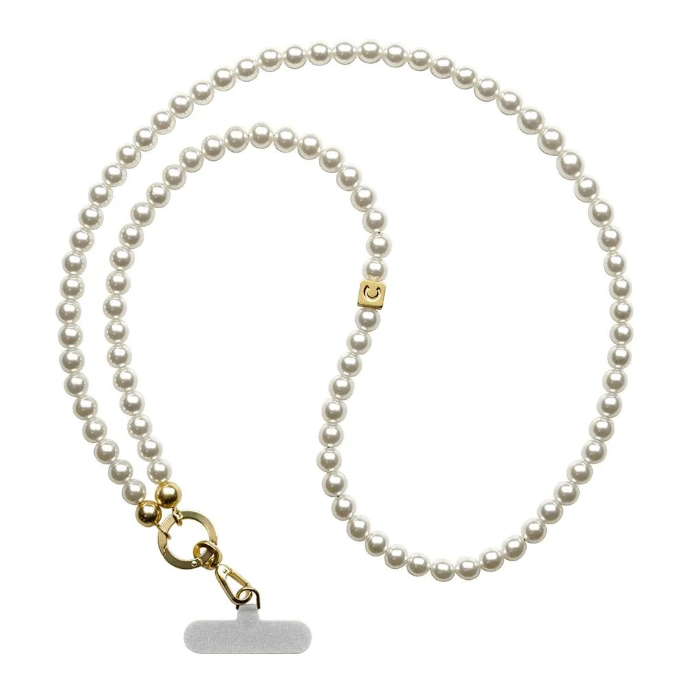 Gouden en zilveren metalen lange ketting, universele telefoonkoord, telefoonhanger.: Blauw
