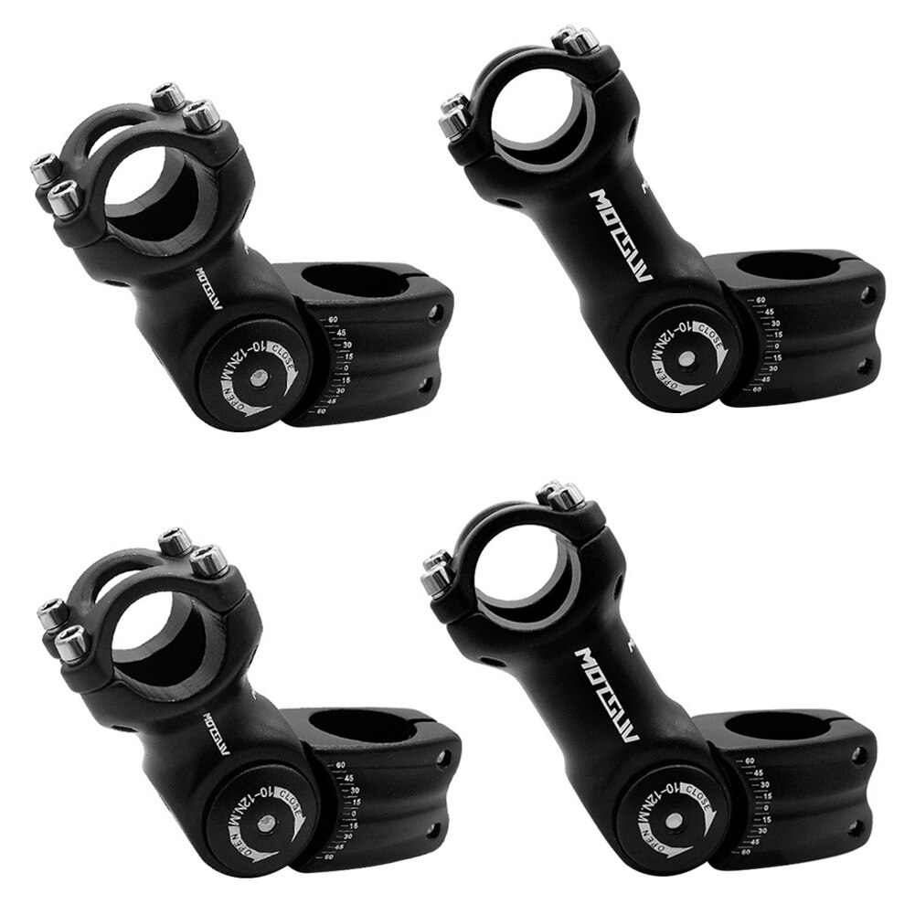 MOTSUV 60 Degree Adjustable Bicycle Stem 25.4/31.8mm Mountain Road Bike Handlebar Riser Stem