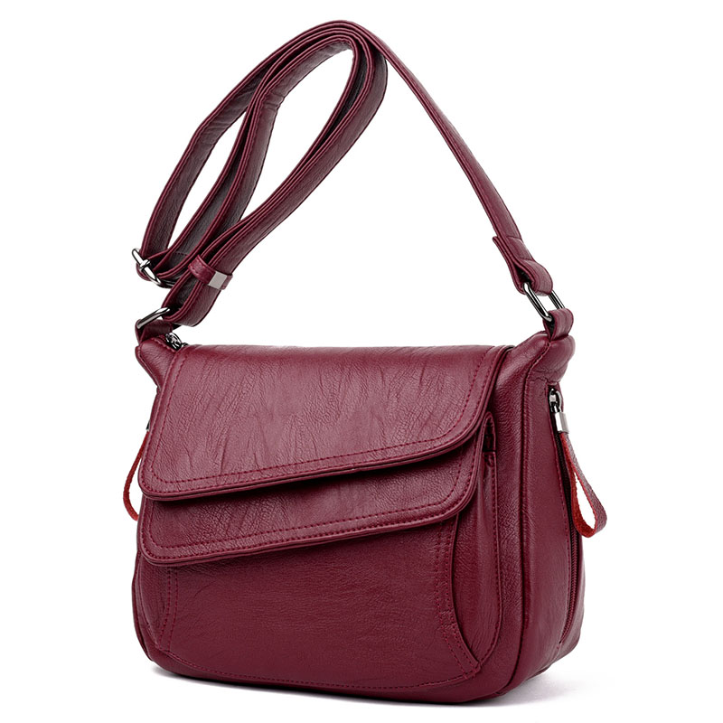 Kavard Women Leather Handbags Style Women Bag sac a main Luxury Handbags Women Bags Small Handbag tend Sling: Red