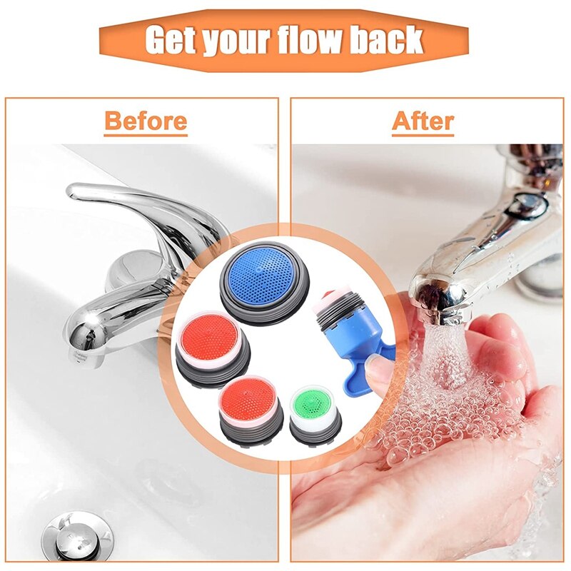 ! 12 Pieces Faucet Aerator for Cache Aerators and 5 Pieces Cache Faucet Aerator Key Removal Wrenches, Cache Aerators