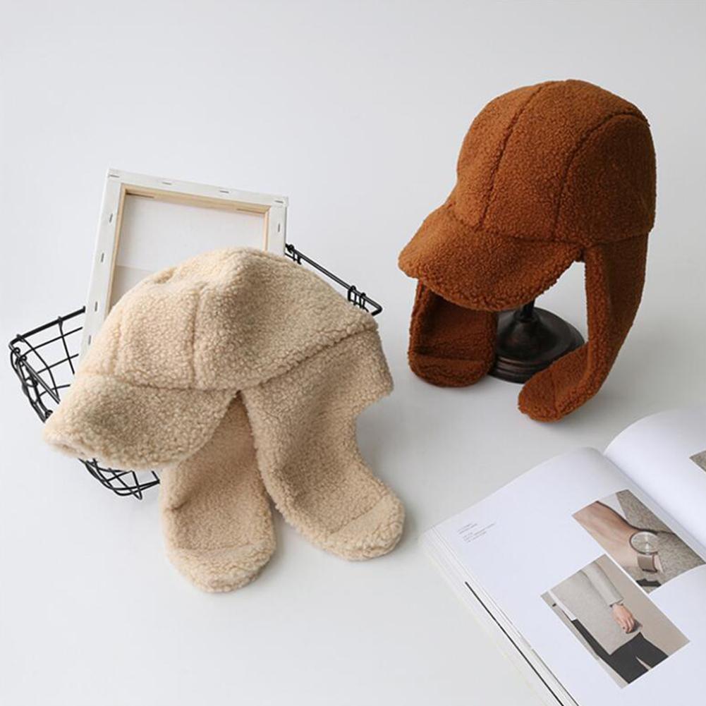 MISSKY mujeres sombreros estilo coreano todo a juego espesado Linda gorra de béisbol oído protección de peluche sombrero para Otoño Invierno