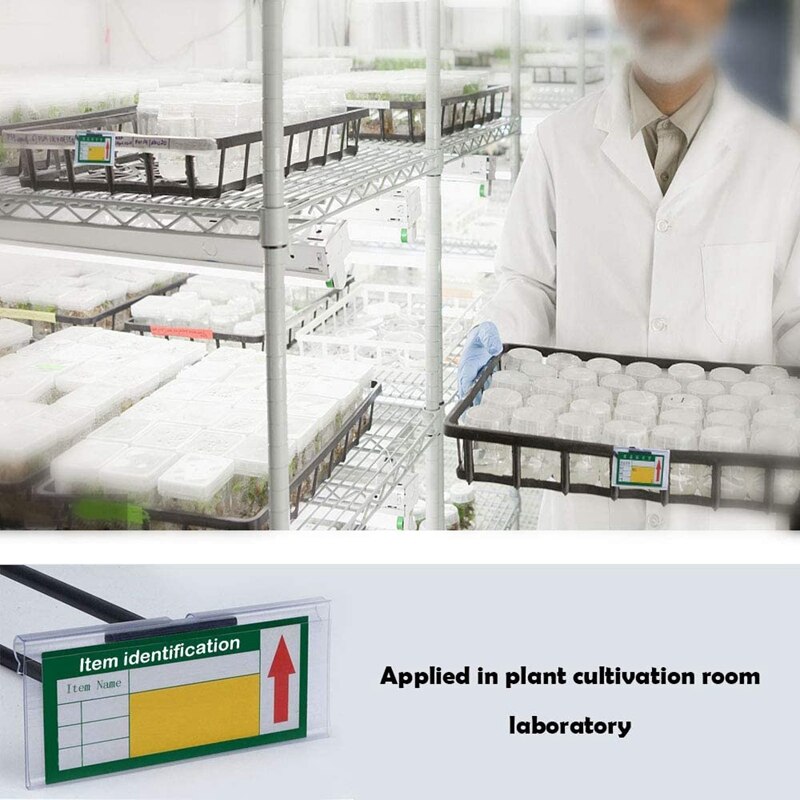 100 pezzi porta etichette in plastica trasparente per scaffali in filo prezzo al dettaglio porta etichette porta Display segno merce (6X4 Cm)