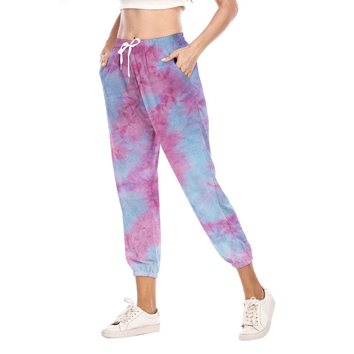Dames trekkoord tie-dye broek casual joggingbroek sportbroek voor dames dames