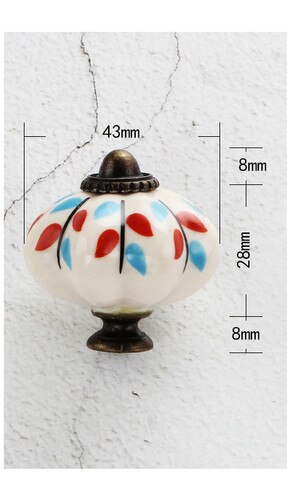 Handgeschilderde Keramische Lade Handvat Handgemaakte Kunst Enkele Gat Geschilderd Handvat Kast Kledingkast Deurklink Enkel Gat: B