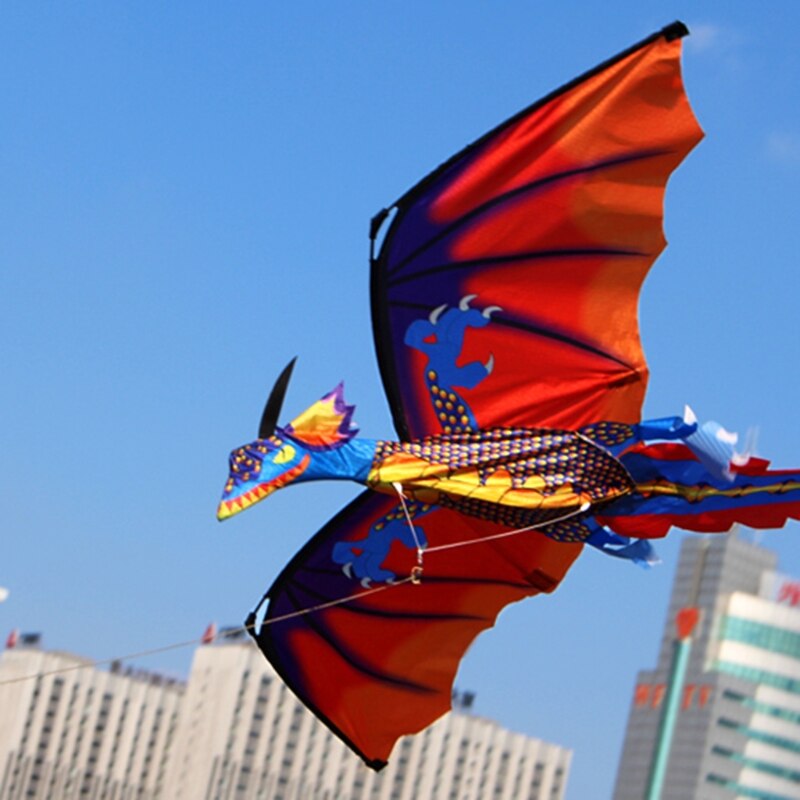 3d drachen mit schwanz, drachen für erwachsene, zum fliegen im freien, 100m drachenleinen