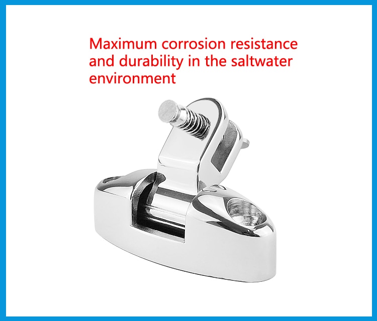 2PCS Stainless Steel 316 Boat Bimini Top Mount Swivel Deck Hinge With Rubber Pad Quick Release Pin Marine Accessories