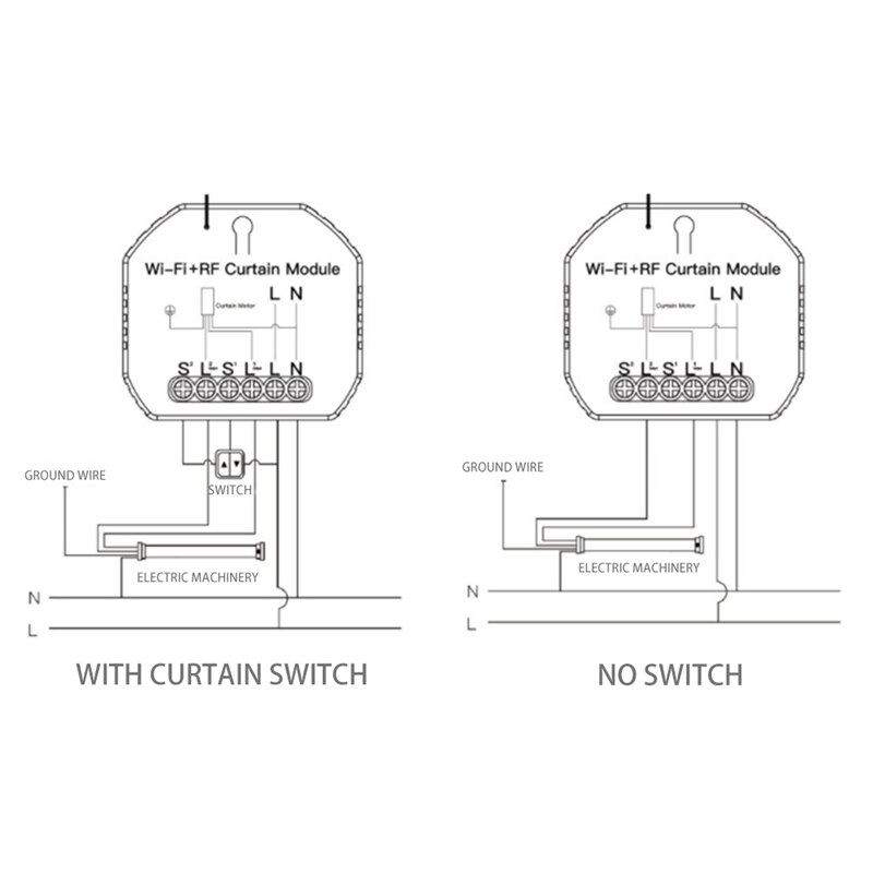 Tuya WiFi RF Roller Blind Shutter Curtain Switch Module for Electric Motor Sunsn Works with Google Home Alexa