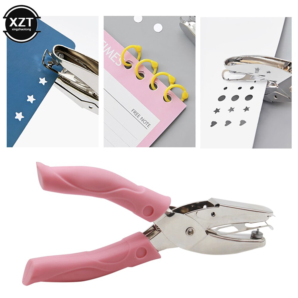 Handheld Hole Punch Cute Mini Papper Cutter Puncher Metal Plier for School Student Office DIY Tool For Diary Note book Eyelet