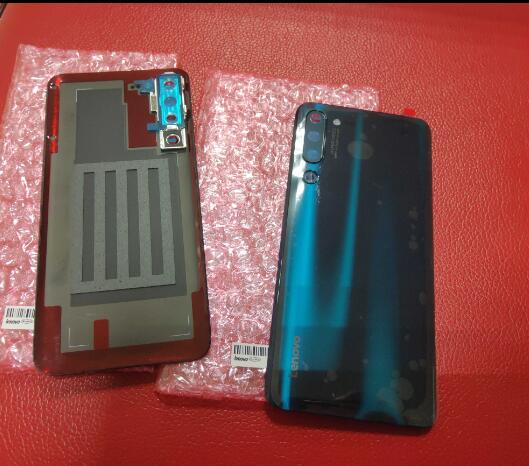 Original Best Glass Battery Back Cover with Camera Frame Rear Door Housing Case For Lenovo Z6 PRO L78051 with adhesive No Lens: Blue with Glass Lens