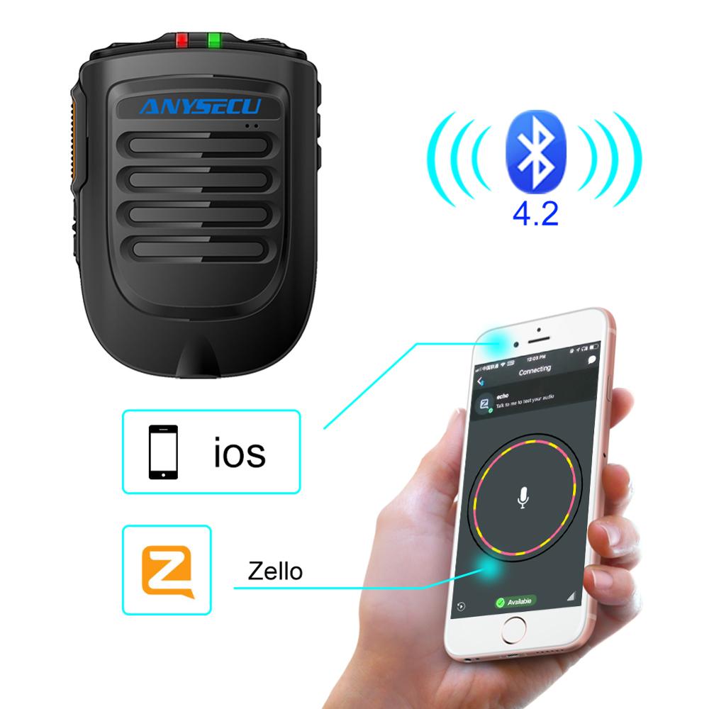 Wireless PTT Bluetooth handsfree Speaker B01 Microphone for POC Android Network Radio Walkie Talkie Phone work with Zello PTT: IOS Version