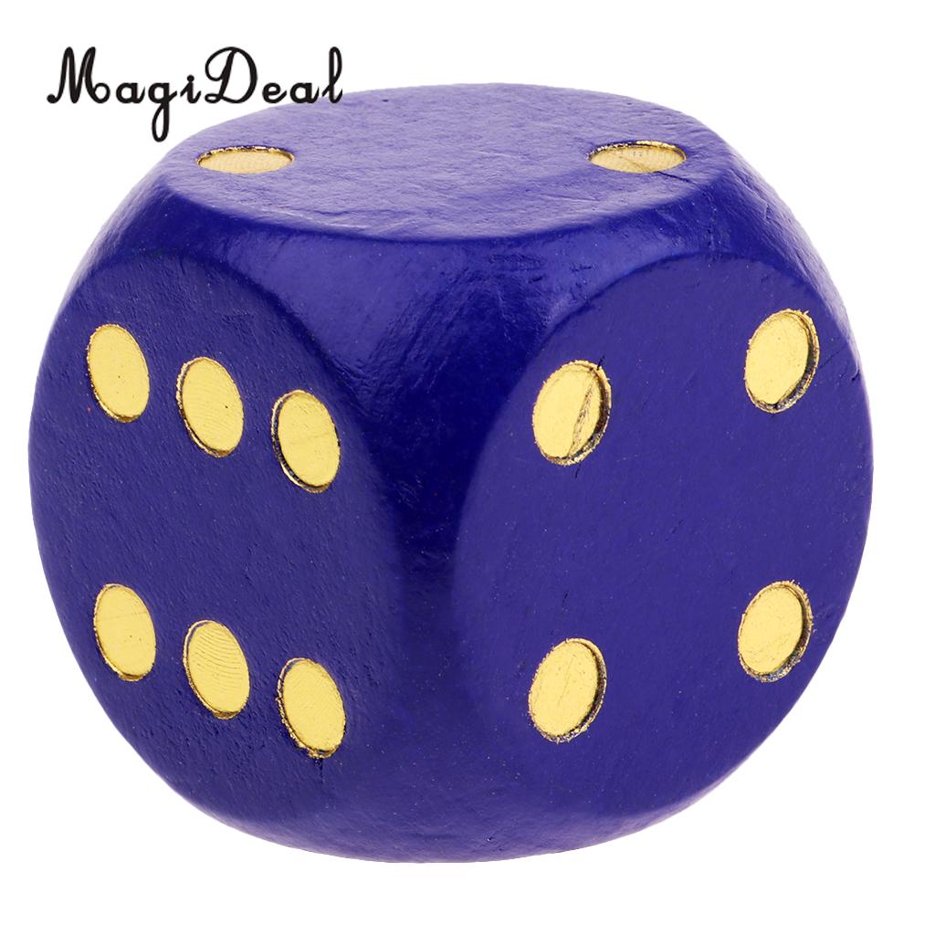 Extra Large Wooden Dice with Rounded Corner D6 Six Sided Dice 5cm Blue