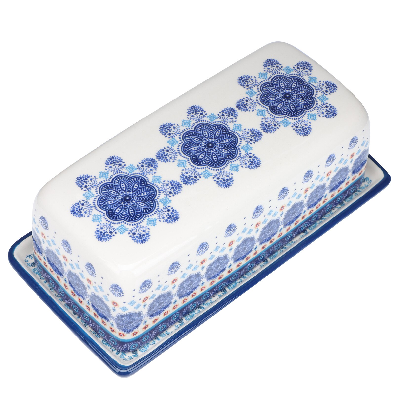 1pc American Style Butter Dish Delicate Ceramic Butter Box Butter Container: White